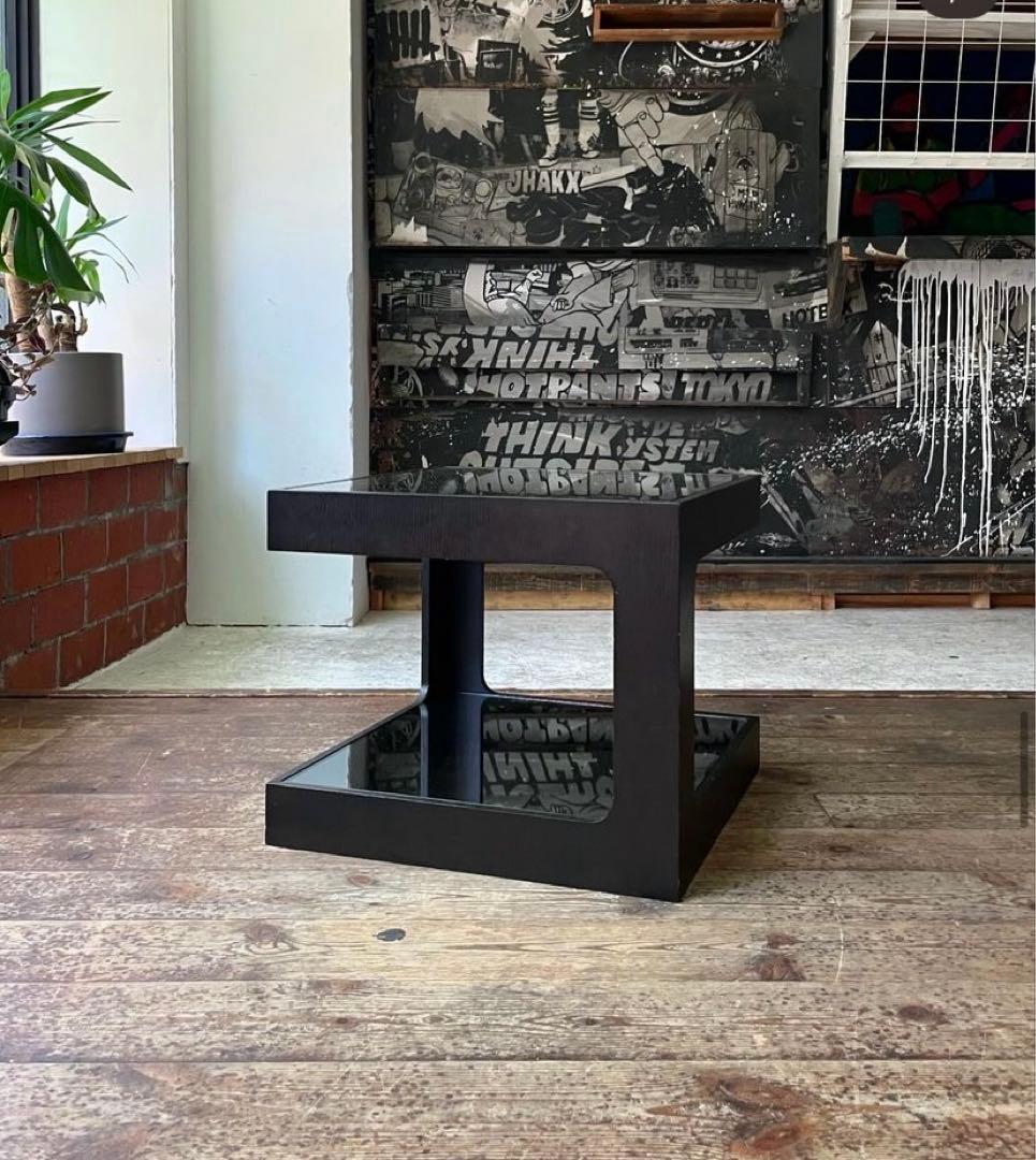 ローテーブル　ガラステーブル　古家具　机