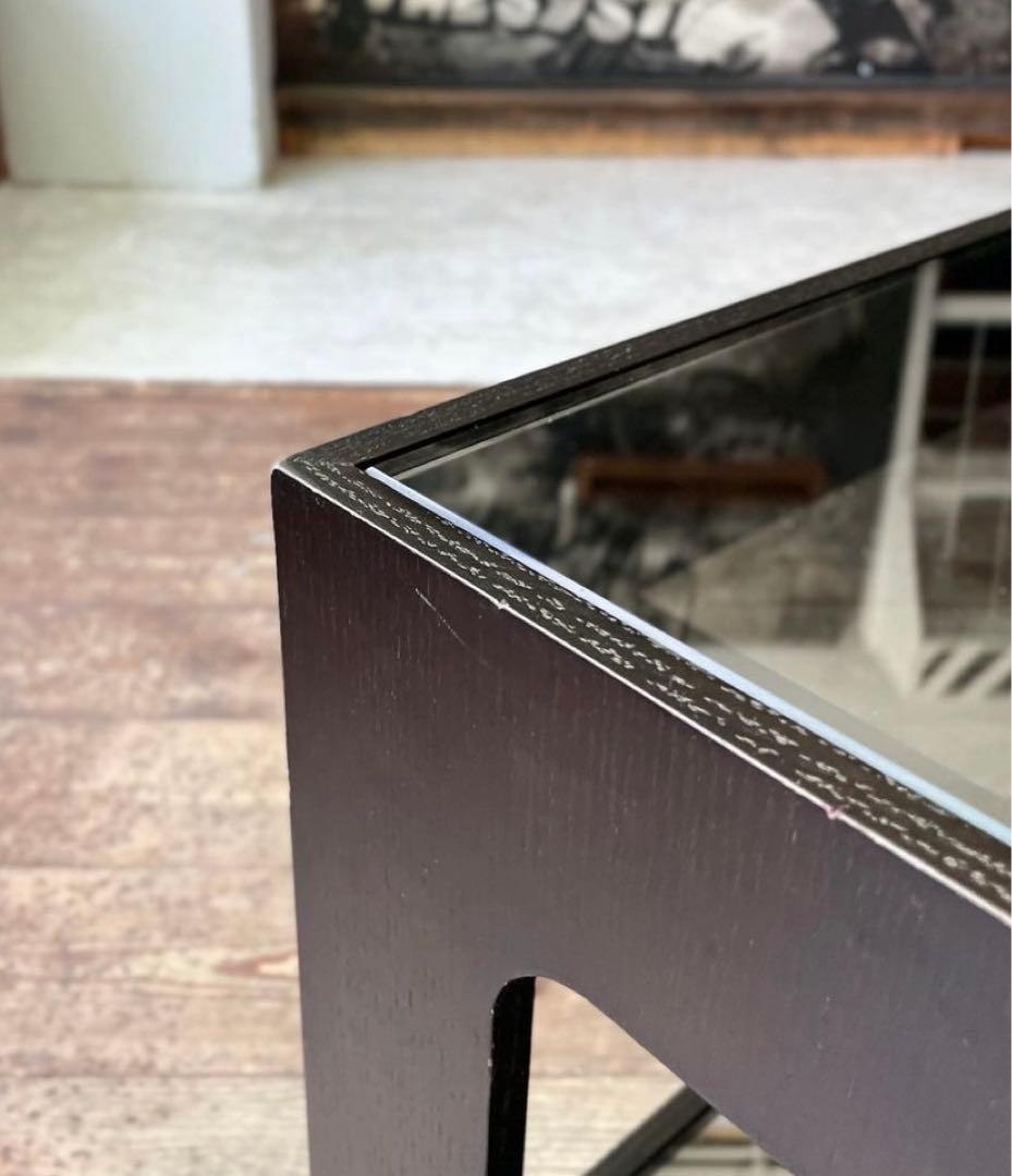 ローテーブル　ガラステーブル　古家具　机