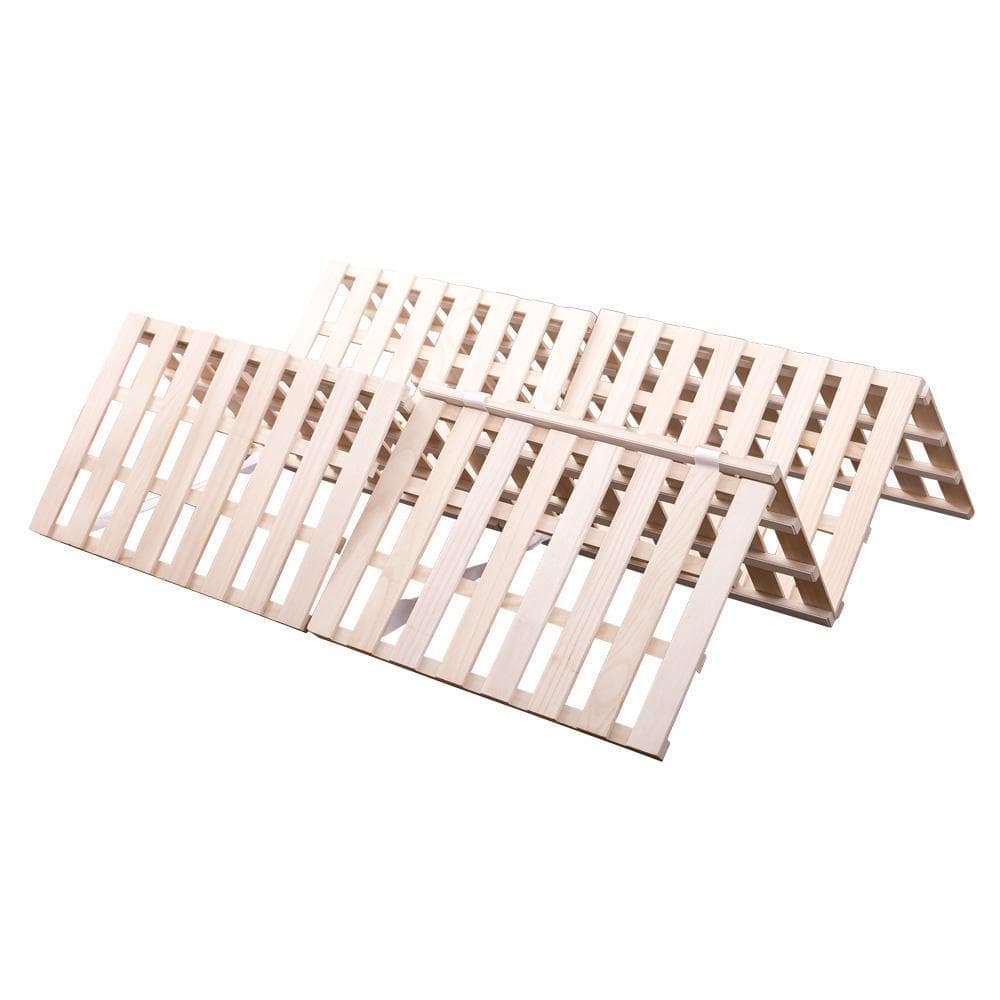 すのこベッド折りたたみ天然桐四つ折りベッドフレーム　木製セミダブル4折桐木床SD