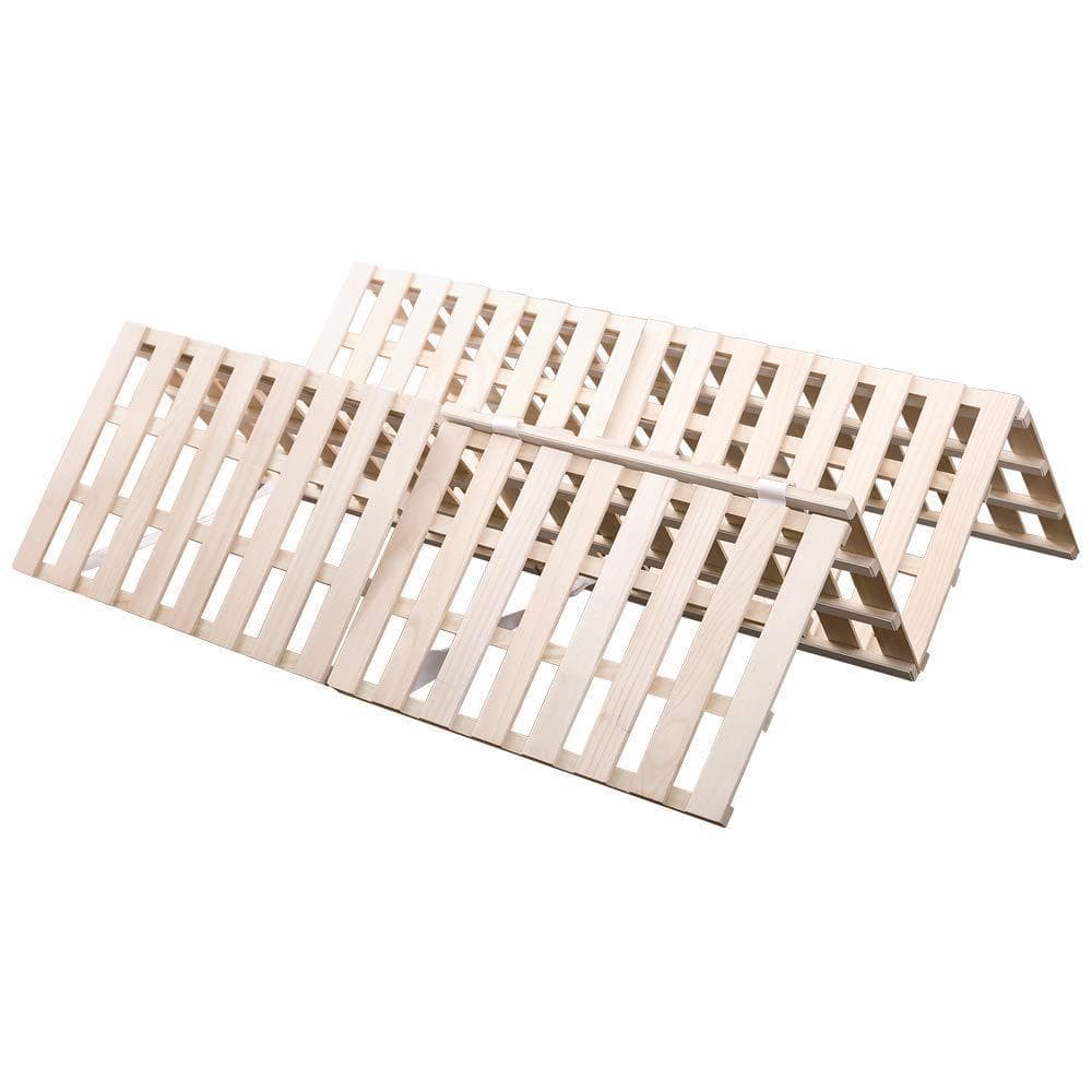 すのこベッド折りたたみ天然桐四つ折りベッドフレーム　木製セミダブル4折桐木床SD