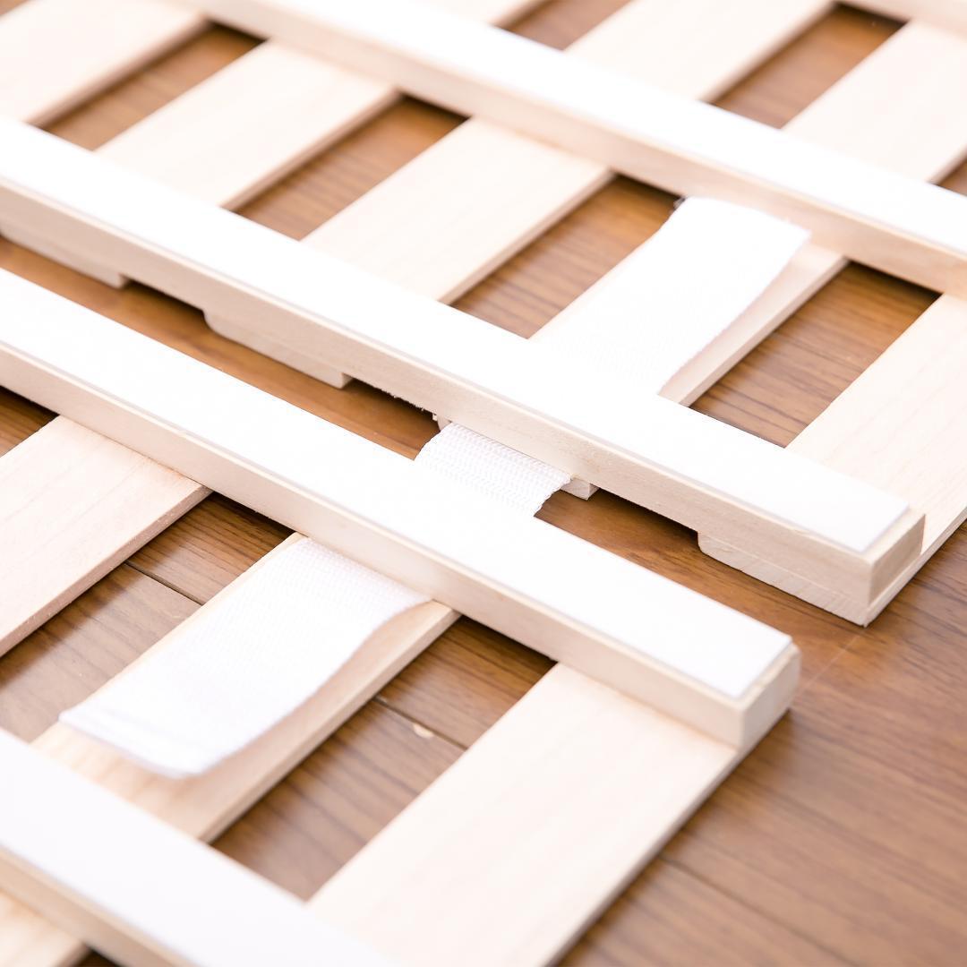 すのこベッド折りたたみ天然桐四つ折りベッドフレーム　木製セミダブル4折桐木床SD