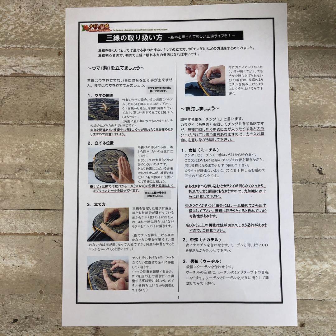 沖縄　蛇皮模様 三線 3弦と付属付き