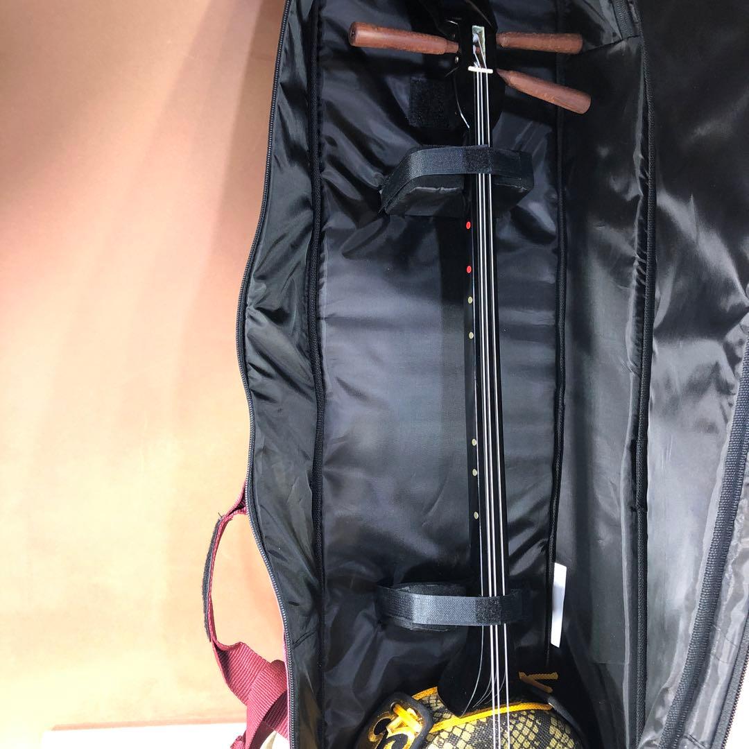 沖縄　蛇皮模様 三線 3弦と付属付き