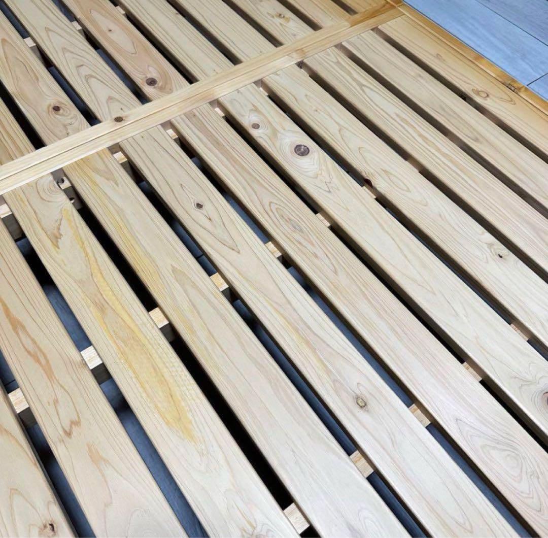 ひのき無垢材 セミダブルベッドフレーム 木製 日本製