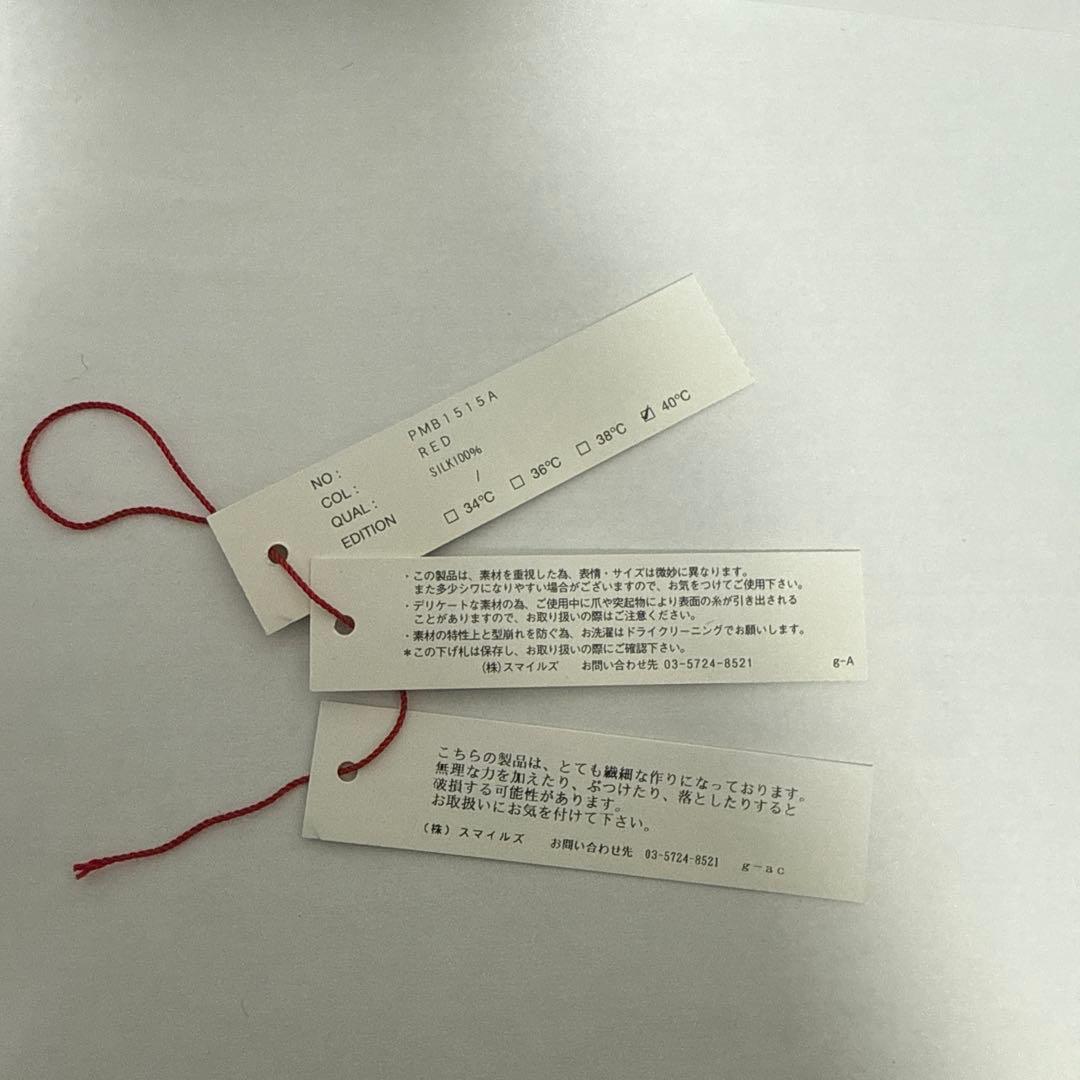 シルク100% 蝶ネクタイ　薔薇　ローズ　バラ　赤　RED