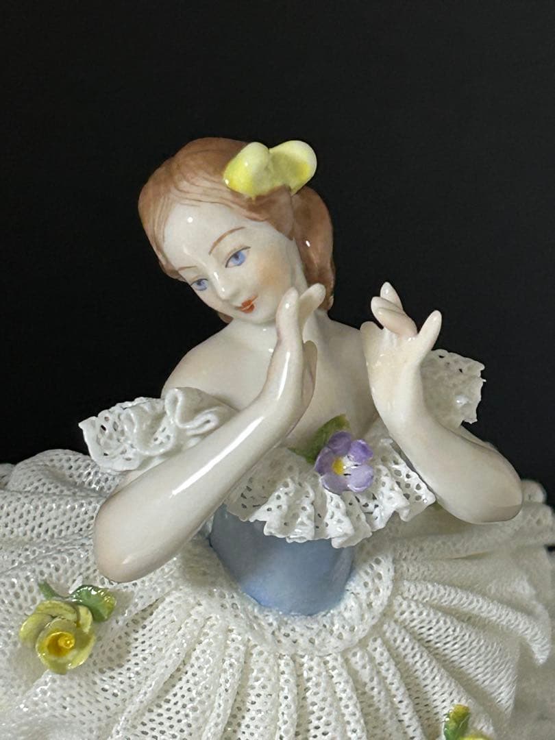 【美品】アイリッシュドレスデン フリルドレスレース ドイツ オリジナルBOX付