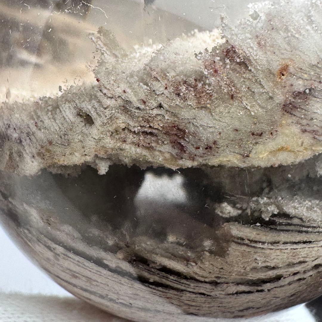 M-30虹入り層状ガーデンクォーツ丸玉 スフィア 庭園水晶 天然石 58.7mm