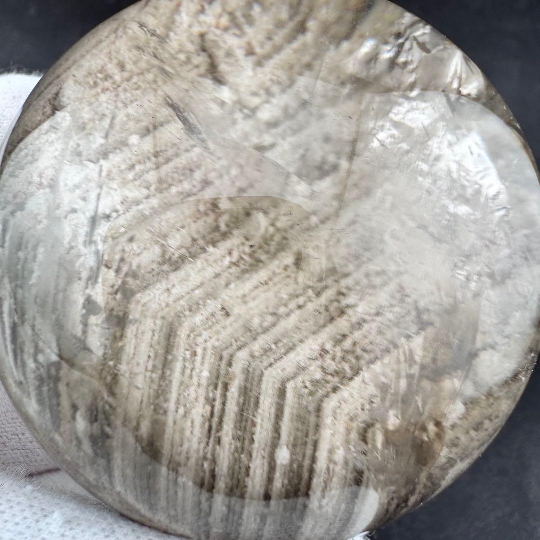 M-30虹入り層状ガーデンクォーツ丸玉 スフィア 庭園水晶 天然石 58.7mm