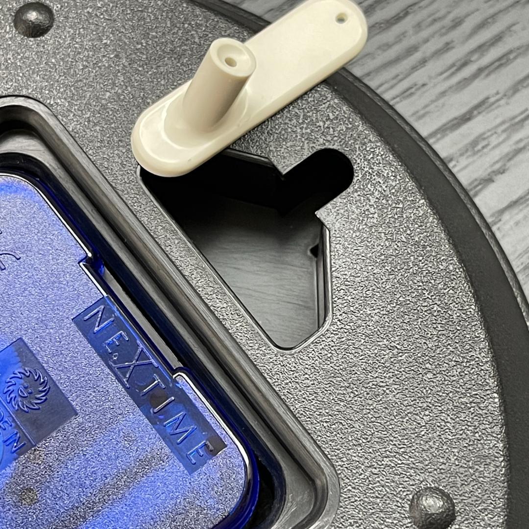 【送料込】NEXTIME ウッドウッドミディアム 壁掛け時計(グレー) 35cm