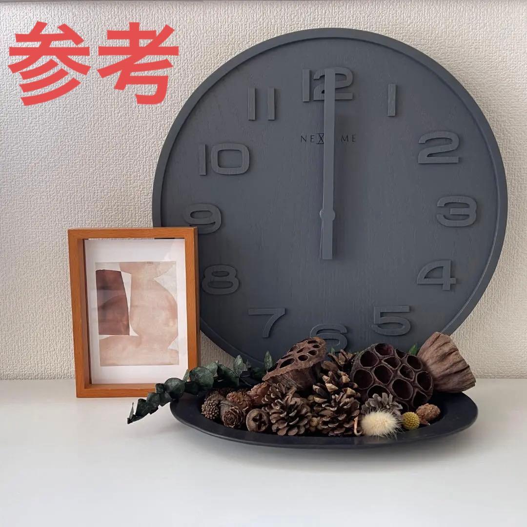 【送料込】NEXTIME ウッドウッドミディアム 壁掛け時計(グレー) 35cm