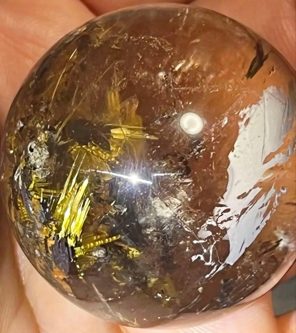 ルチルクォーツ　太陽ルチル　タイチンルチルクォーツ　ガーデン　スフィア　丸玉