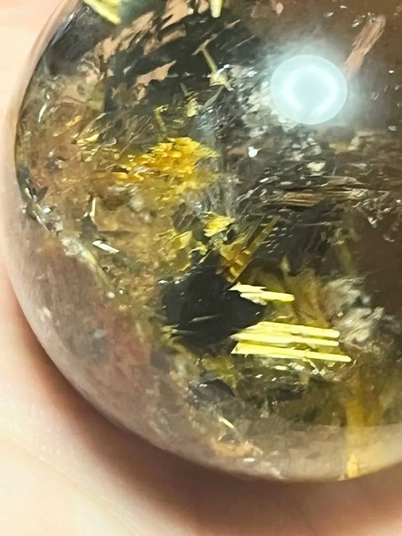 ルチルクォーツ　太陽ルチル　タイチンルチルクォーツ　ガーデン　スフィア　丸玉