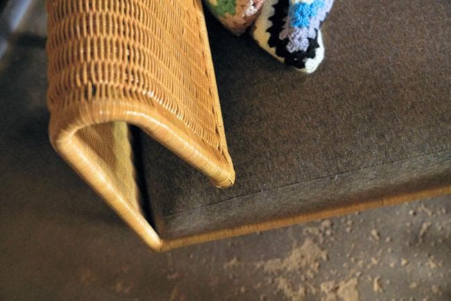 アームレスラタンソファー１人掛け ソファ幅60cm 籐 座椅子（1366）