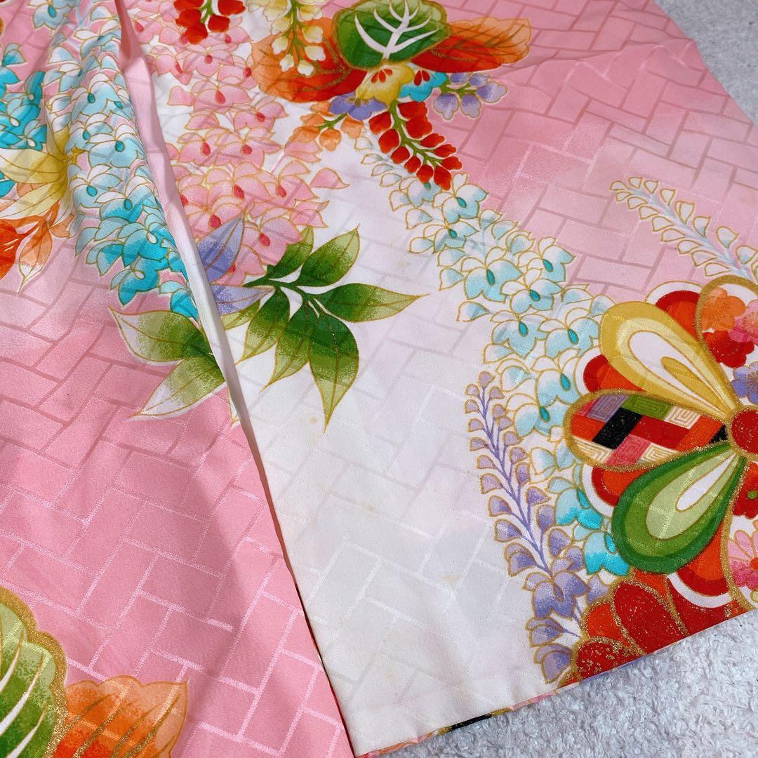 七五三 5歳 6歳 アンティーク 着物 作り帯 小物 髪飾り フルセット