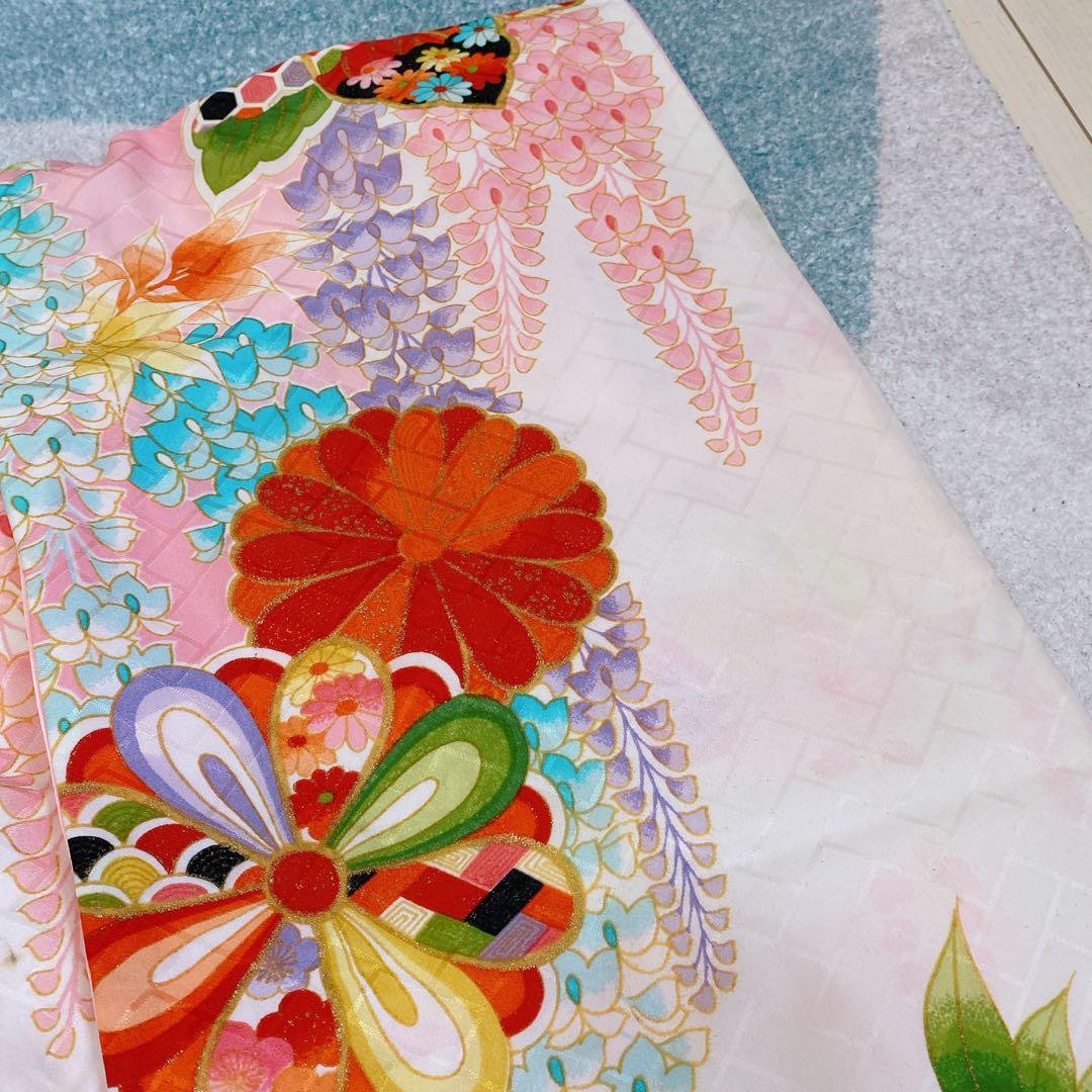 七五三 5歳 6歳 アンティーク 着物 作り帯 小物 髪飾り フルセット