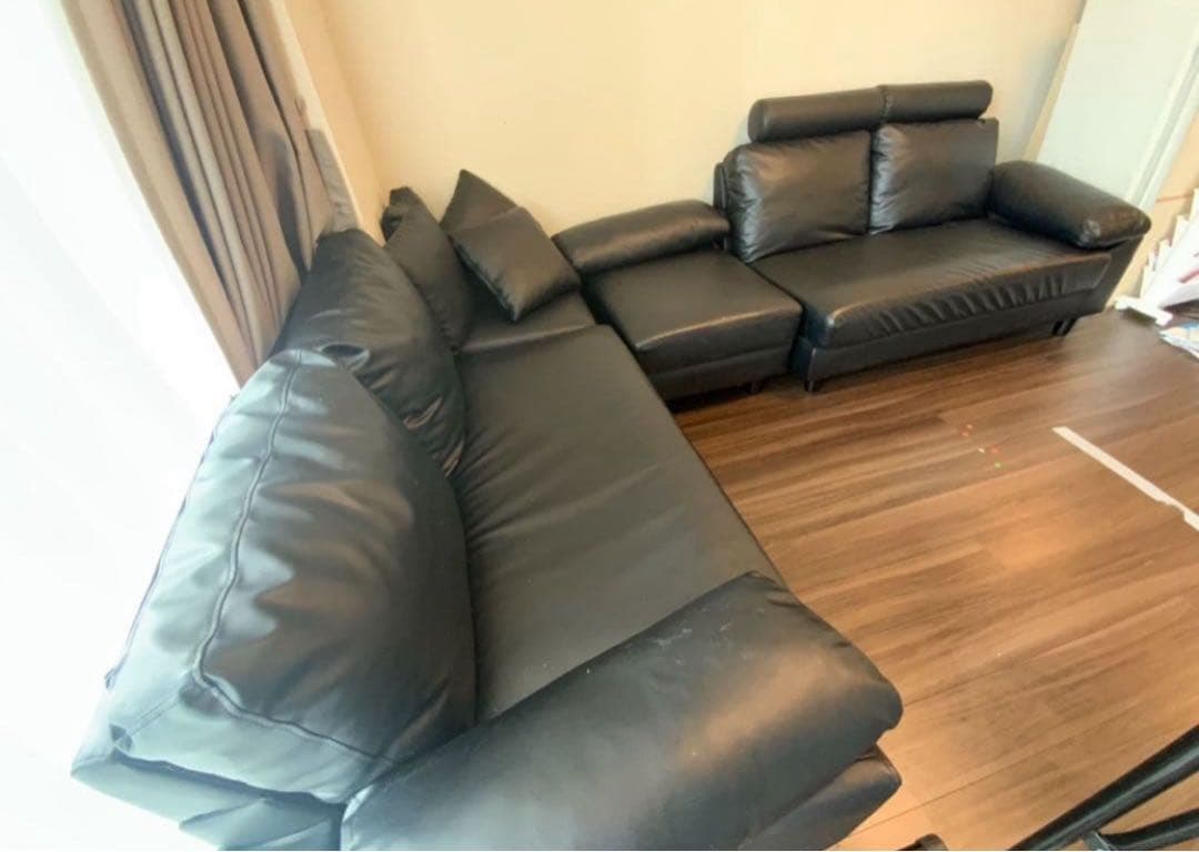 即購入OK‼️12月まで‼️東京都コーナーソファ 4人掛け 幅270cm レザー