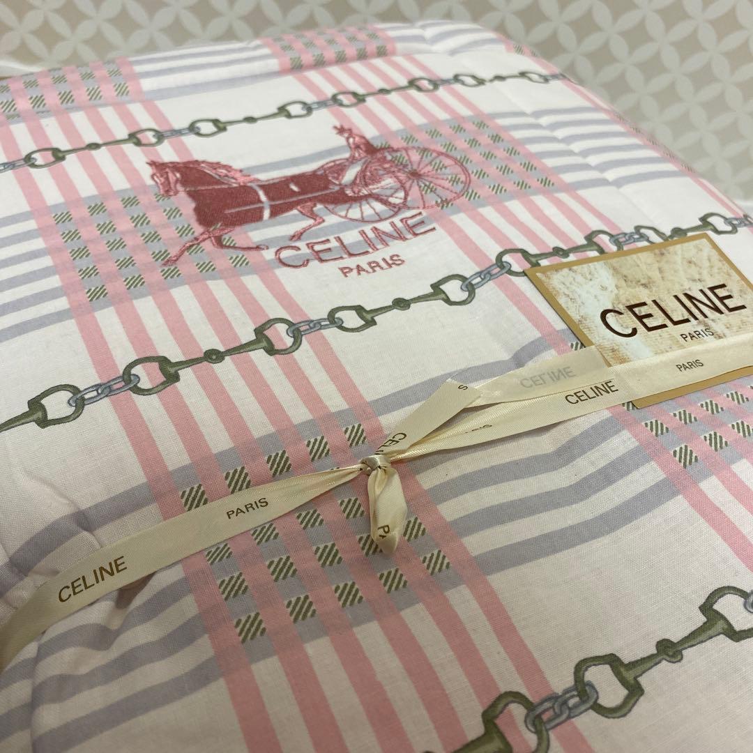 未使用　セリーヌ　CELINE 肌掛け布団　合繊薄手チェック柄