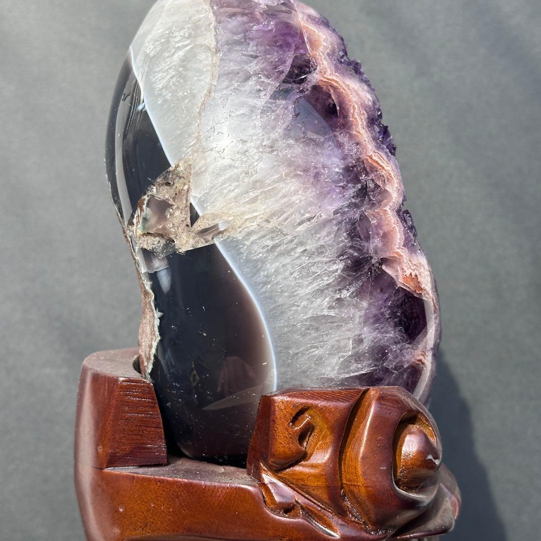 ウルグアイ産❣️希少❣️天然石アメジストのドーム　置物　G.177