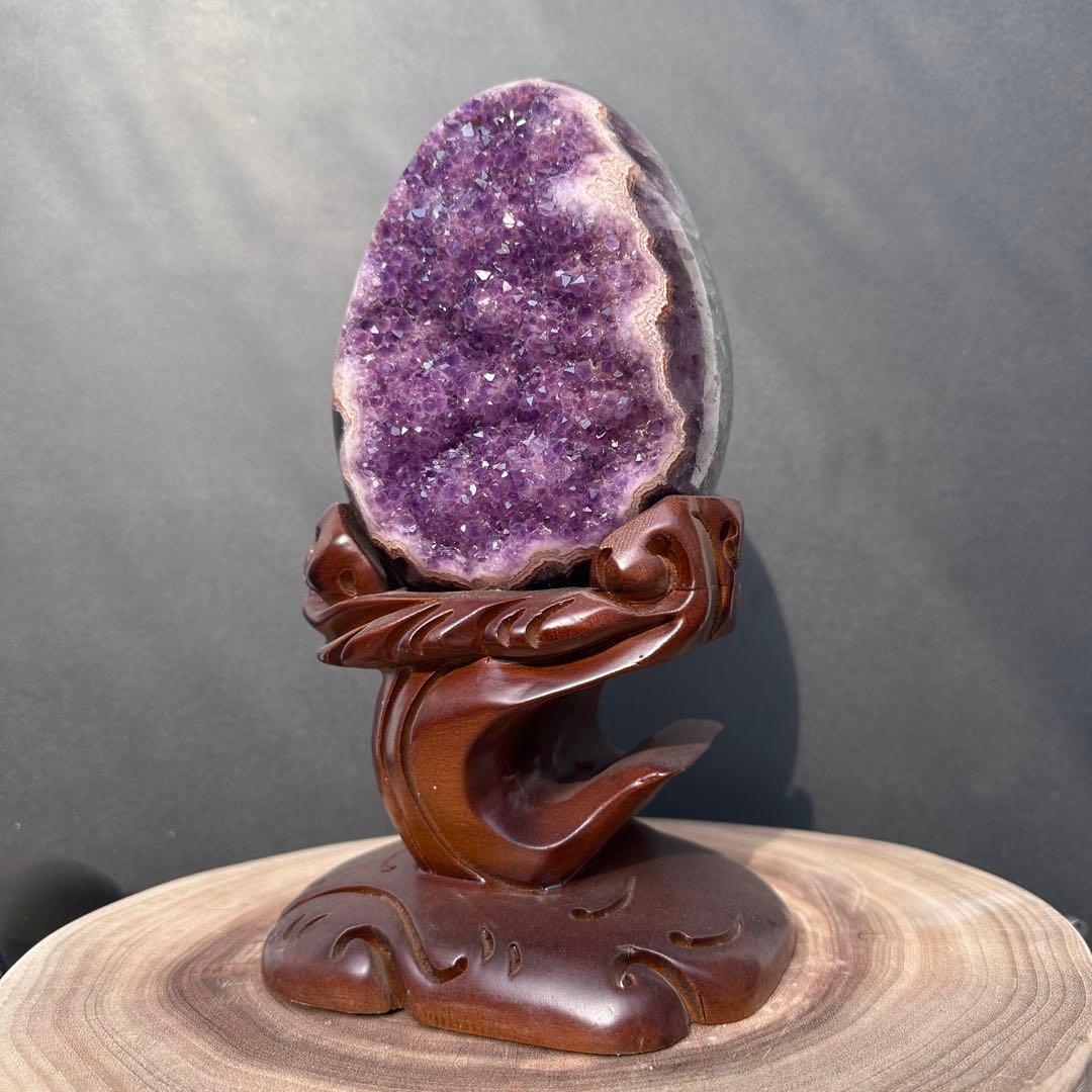 ウルグアイ産❣️希少❣️天然石アメジストのドーム　置物　G.177