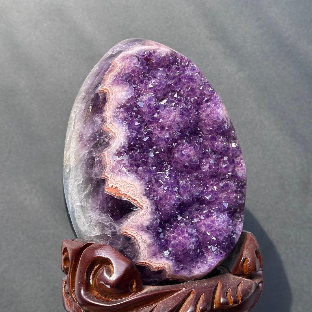 ウルグアイ産❣️希少❣️天然石アメジストのドーム　置物　G.177