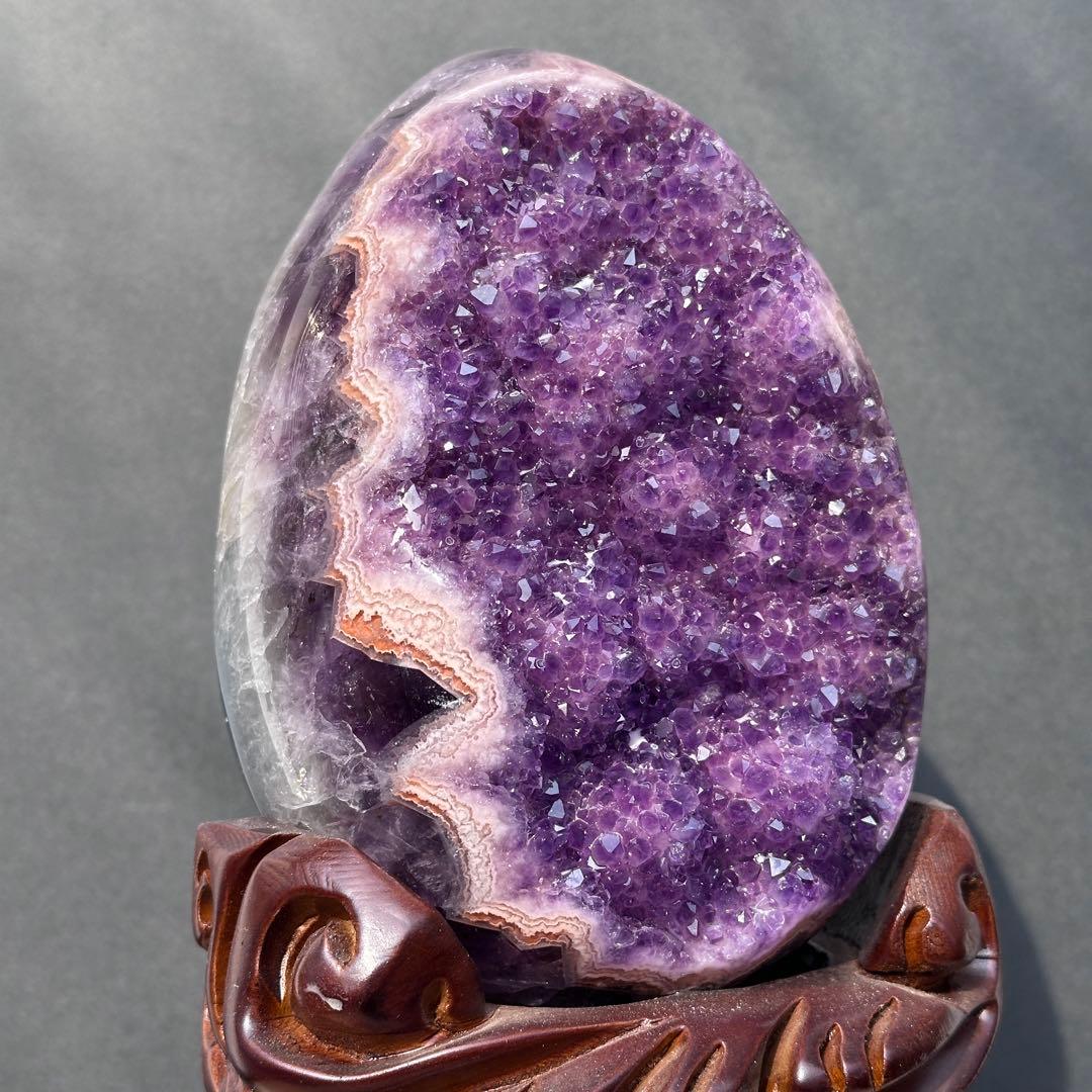 ウルグアイ産❣️希少❣️天然石アメジストのドーム　置物　G.177
