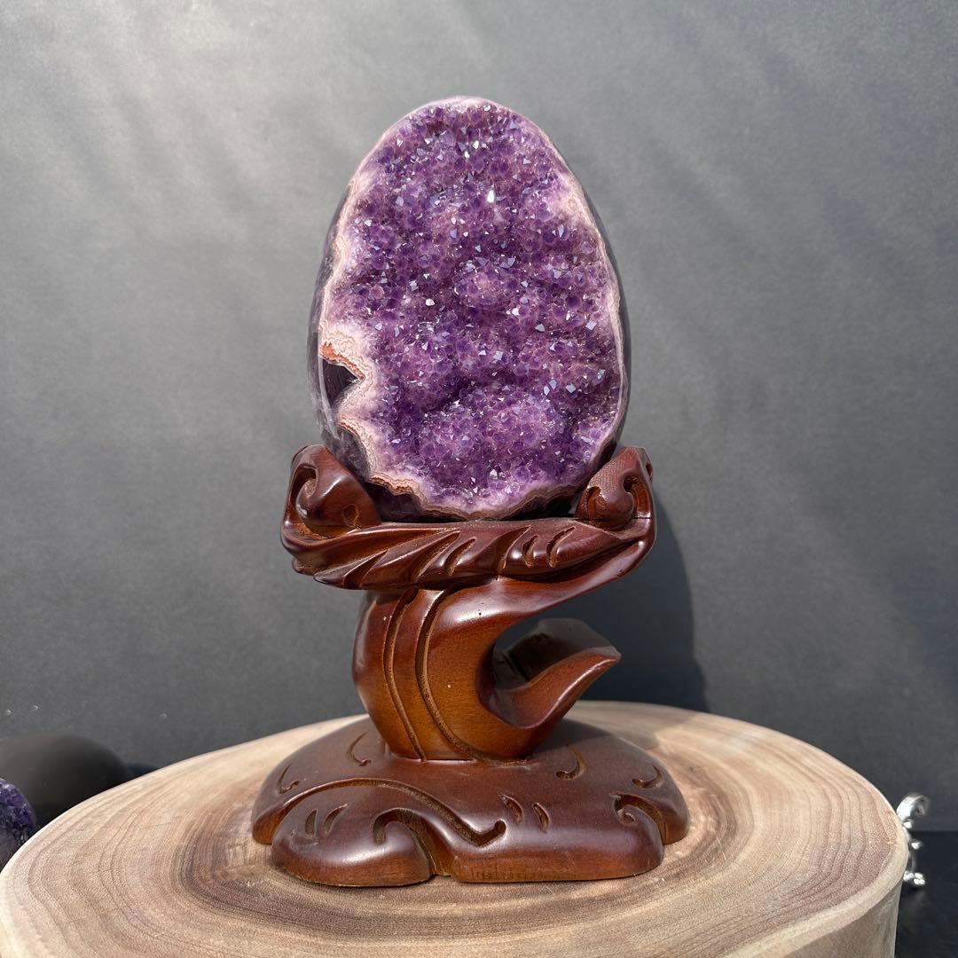 ウルグアイ産❣️希少❣️天然石アメジストのドーム　置物　G.177