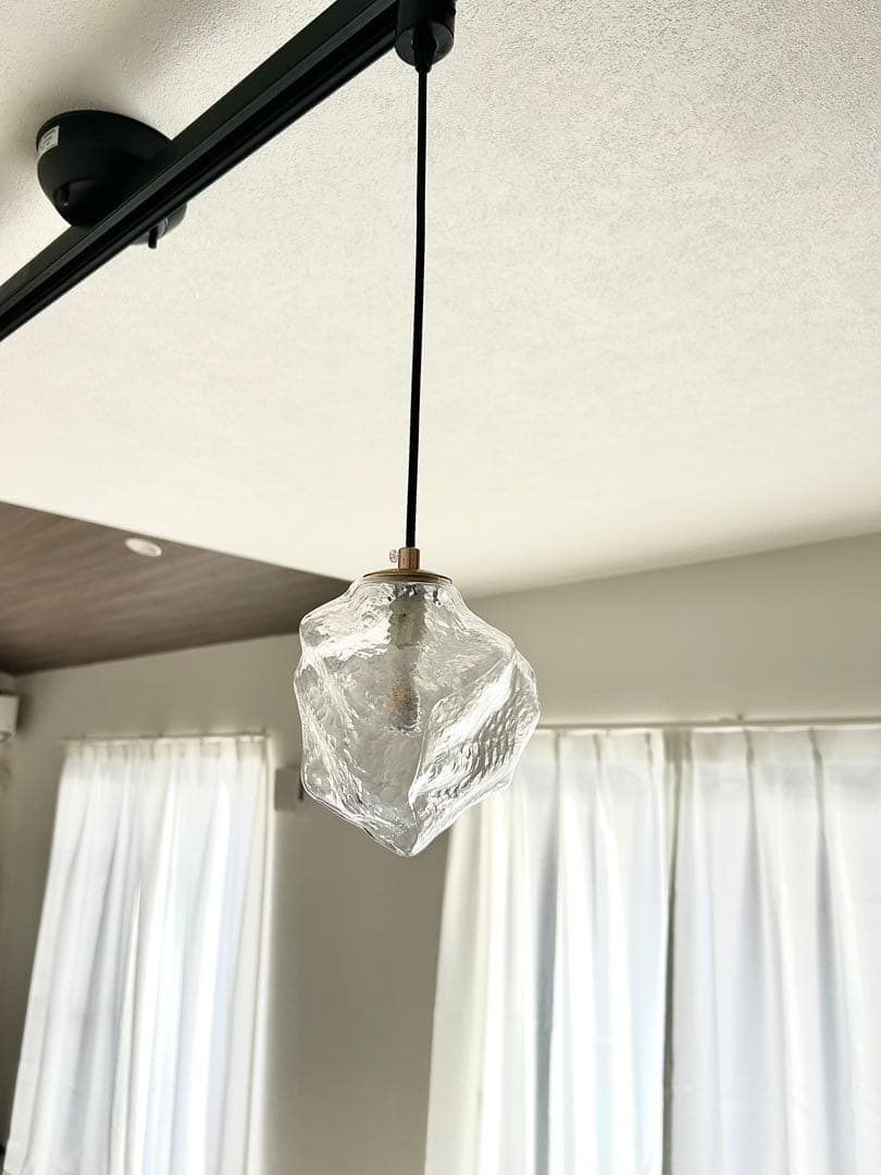 ペンダントライト ガラス 透明色 3灯 ダクトレール用