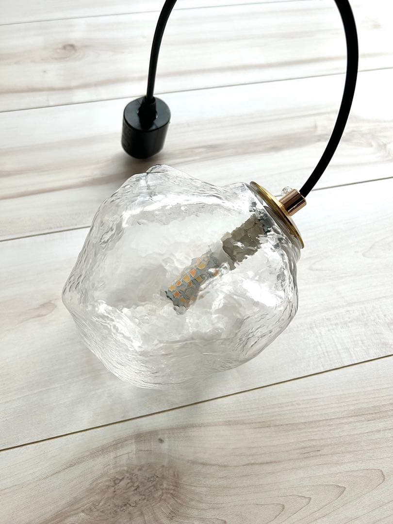 ペンダントライト ガラス 透明色 3灯 ダクトレール用