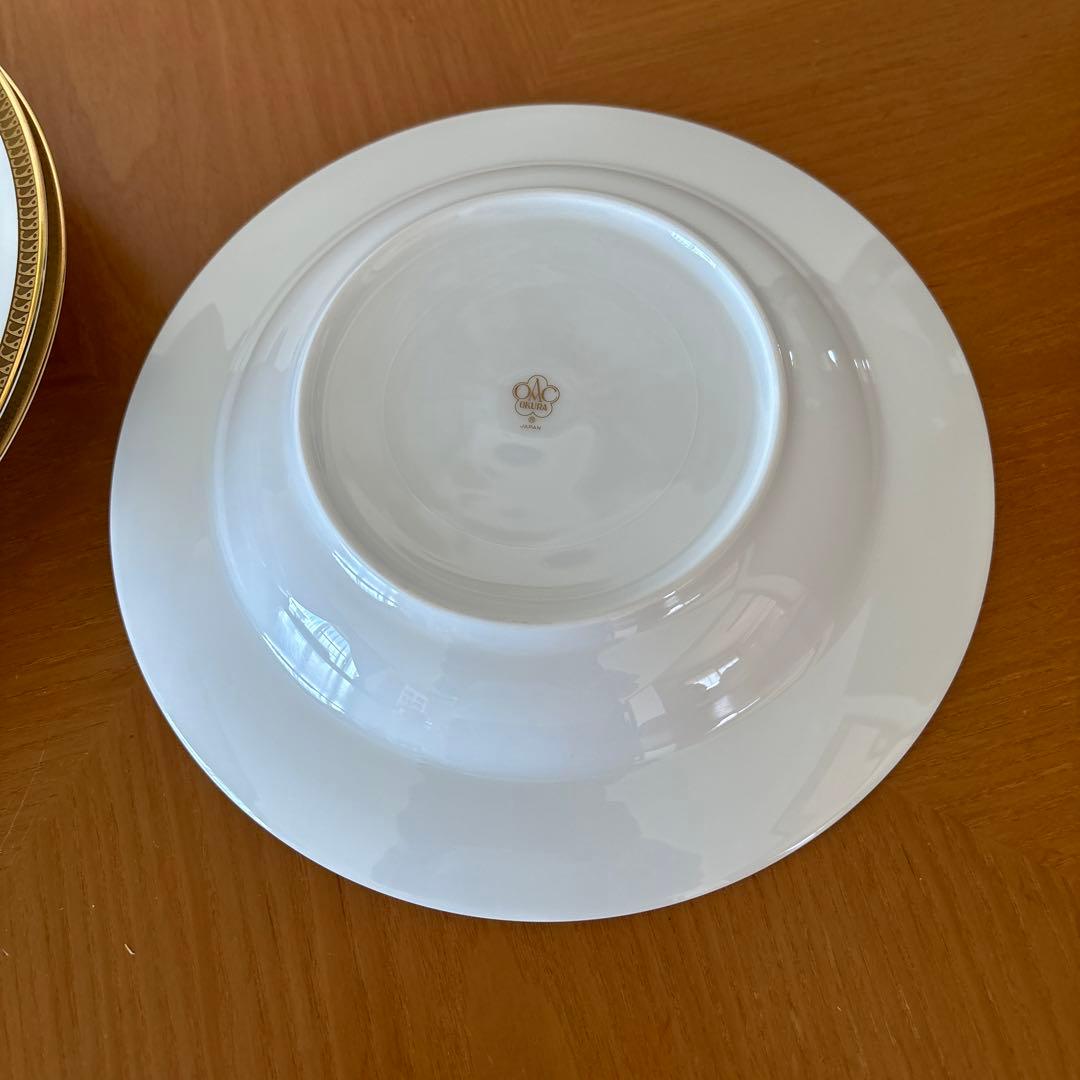 大倉陶園　片葉金蝕　22cmスープ皿　3枚