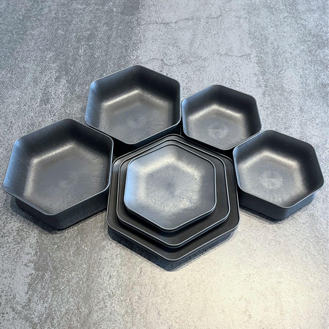 ARAS エイラス　深鉢ロッカク中小2セット　平皿ロッカク大中小　2セット