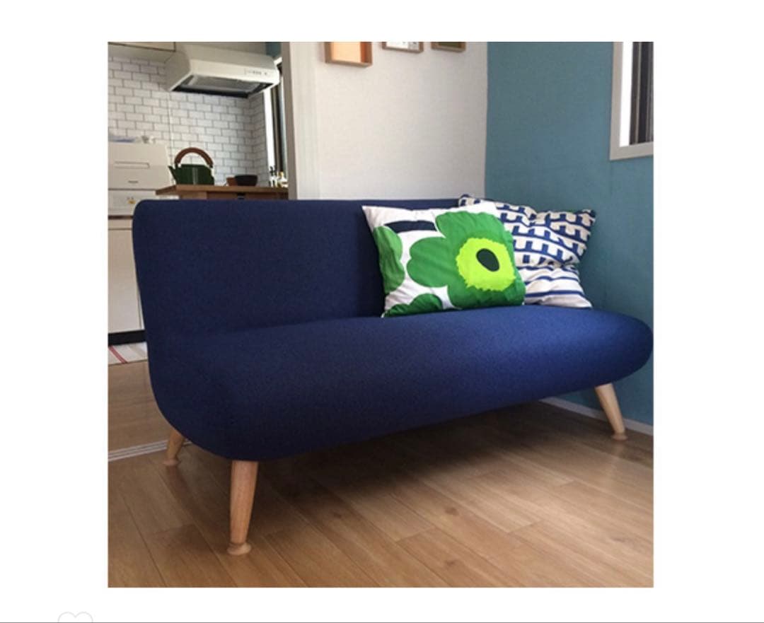 NOYES 2人掛けソファ　ネイビー　ブルー　ノイエス