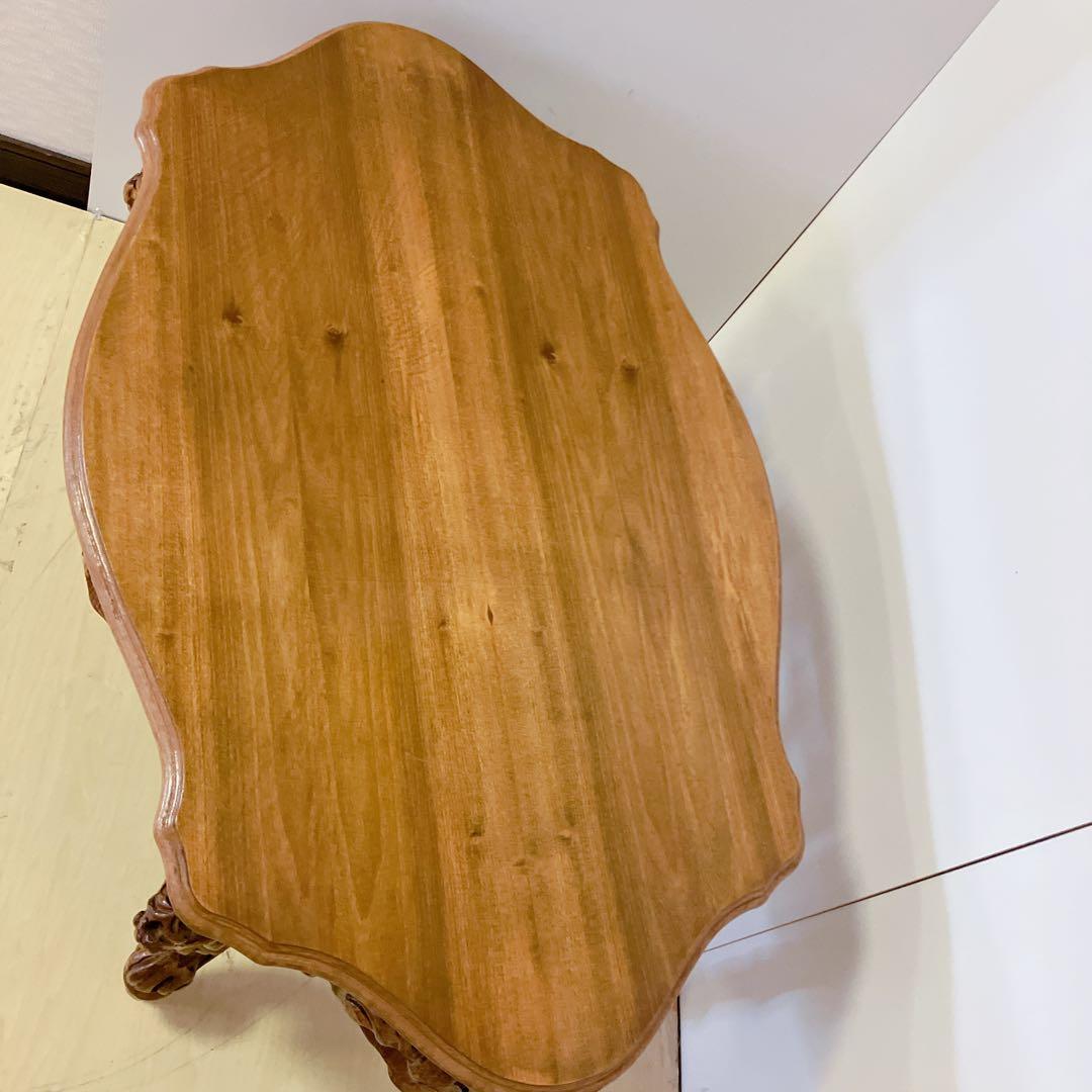 イタリア家具　アンティーク　ローテーブル　ダイニングテーブル　猫脚　ロココ調