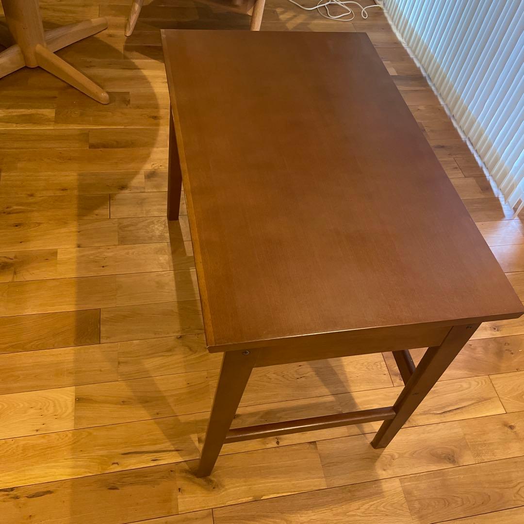 【カリモク60】デスク、引出し付き、ウォールナット色【キハダ お取り置き】