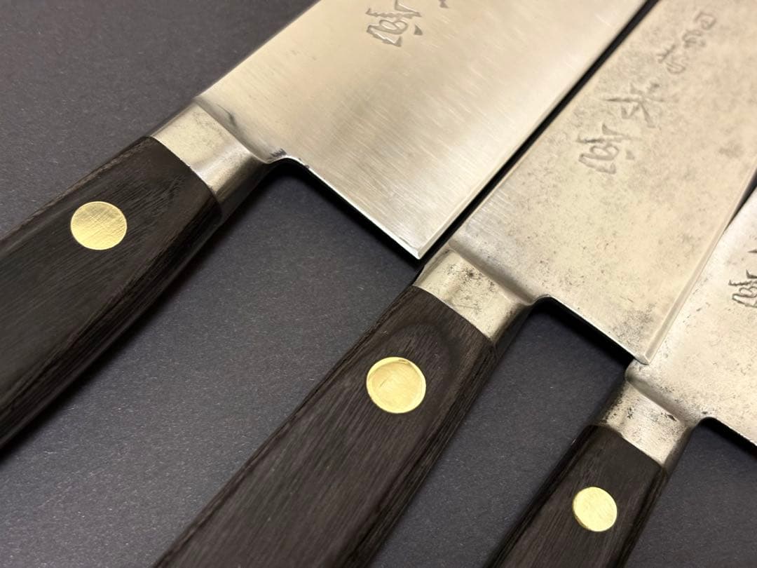 日本橋 木屋 スウェーデン鋼 牛刀 三徳 鎌型180mm ペティ 150mm