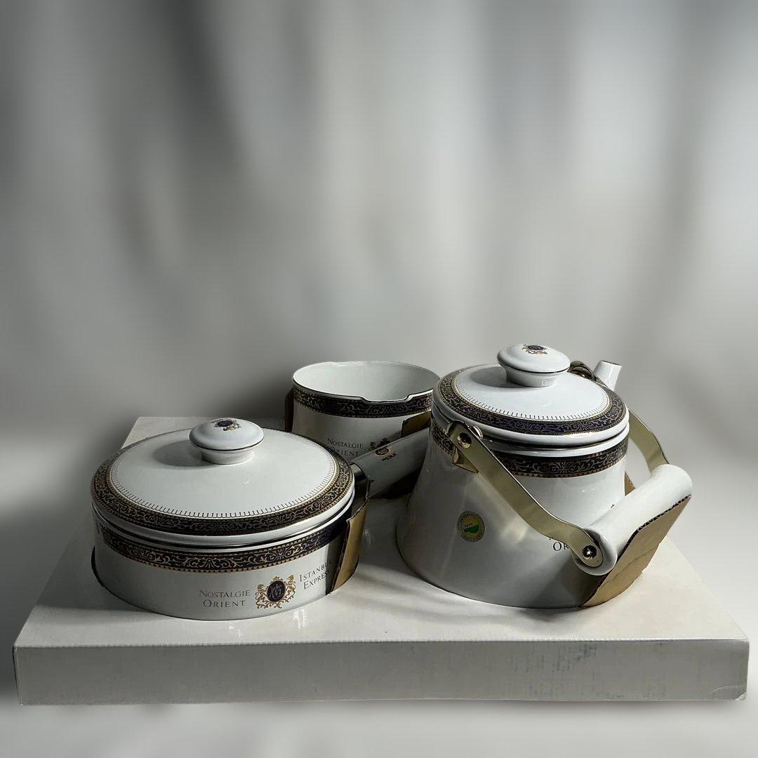 【希少レア品】　ホーロー製　『3点セット一式』（ Orient Express）