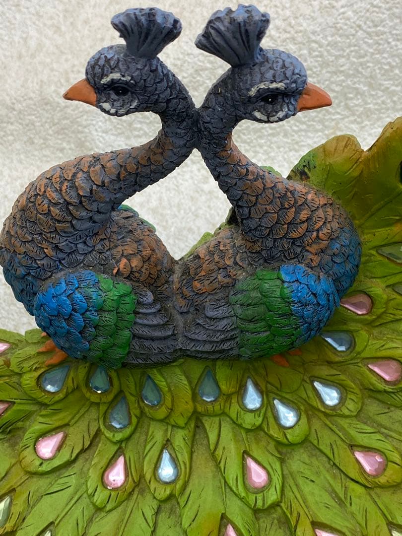 孔雀型入れ物　飾物入れ　オブジェ　物入