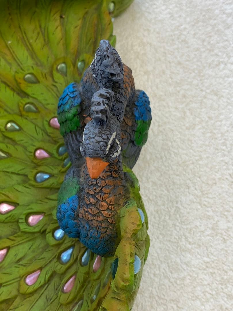 孔雀型入れ物　飾物入れ　オブジェ　物入