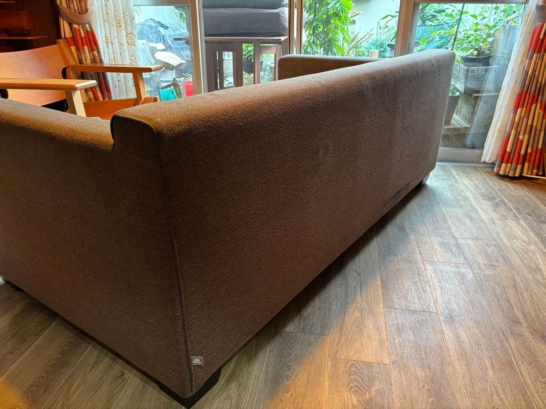 アイラーセン　ブラウンファブリック2.5人掛けソファ