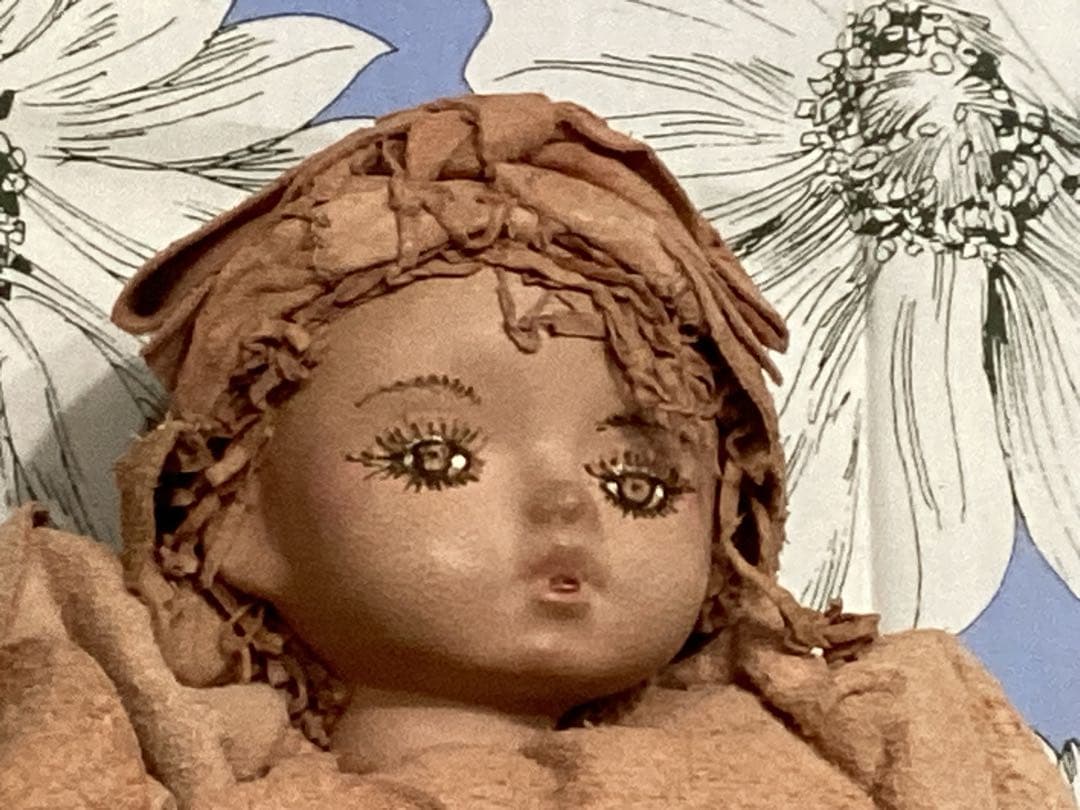 創作人形作家山下昌子　MAKODOLL 未使用　羊革花の装飾 アートドール箱付