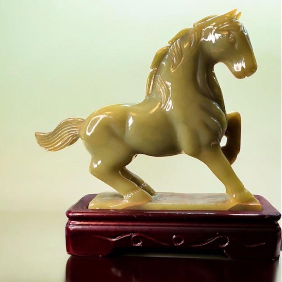 馬の彫刻【蛇紋石】サーペンティン