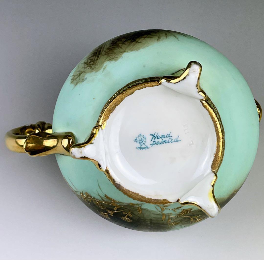 訳有】オールドノリタケ フライングスワン ジュエル 脚付 クリーマー