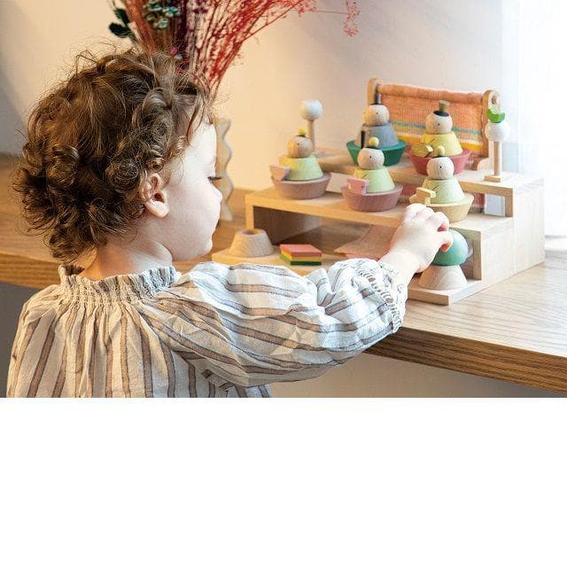 値下げ！在庫放出！●新品♪Puca(プーカ)のひな人形 木製 組み木 お雛様●