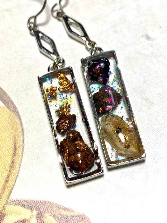 パワーストーンピアス✨２セット　ペア　隕石