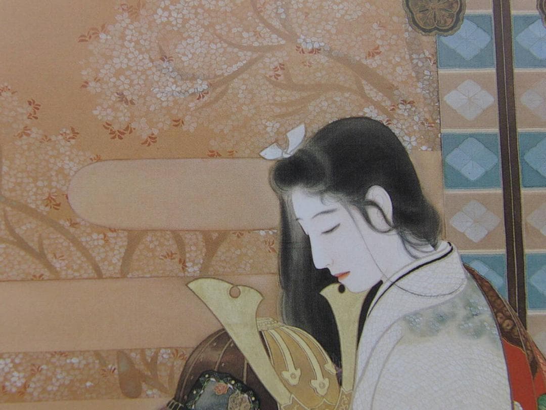 島成園、「香のゆくえ」、希少画集・額装画、日本製・新品額縁にて額装