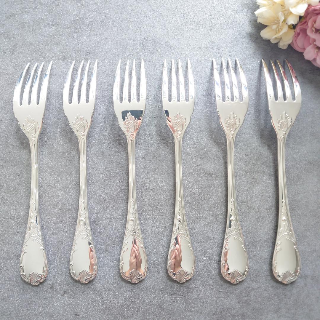 希少 美品 クリストフル マルリー フィッシュフォーク 6点