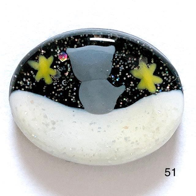 NO.463❤黒猫・なに？なに？なに？❤レジンヘアゴム ブローチ