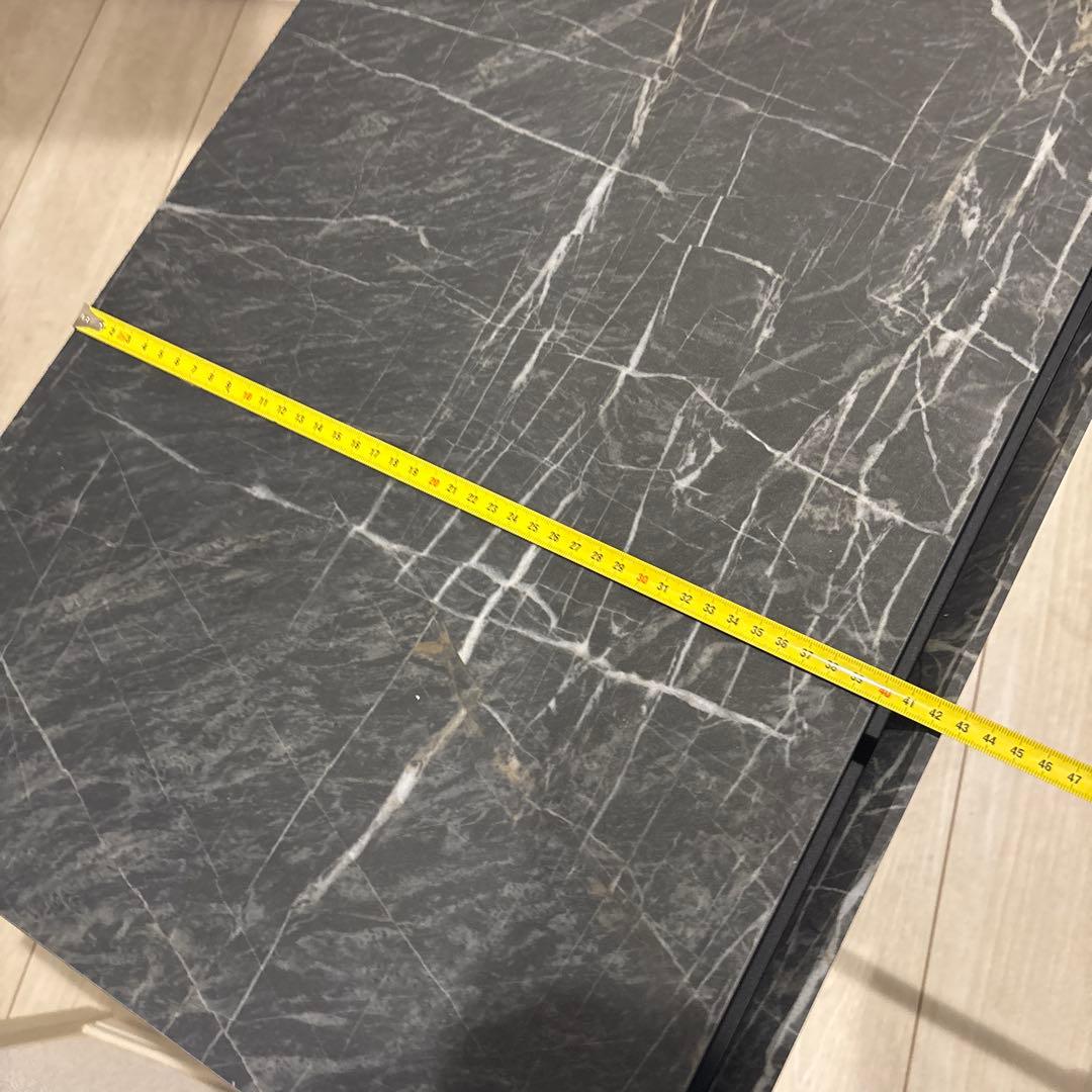 黒色マーブル調テレビ台 引き出し付き140cm