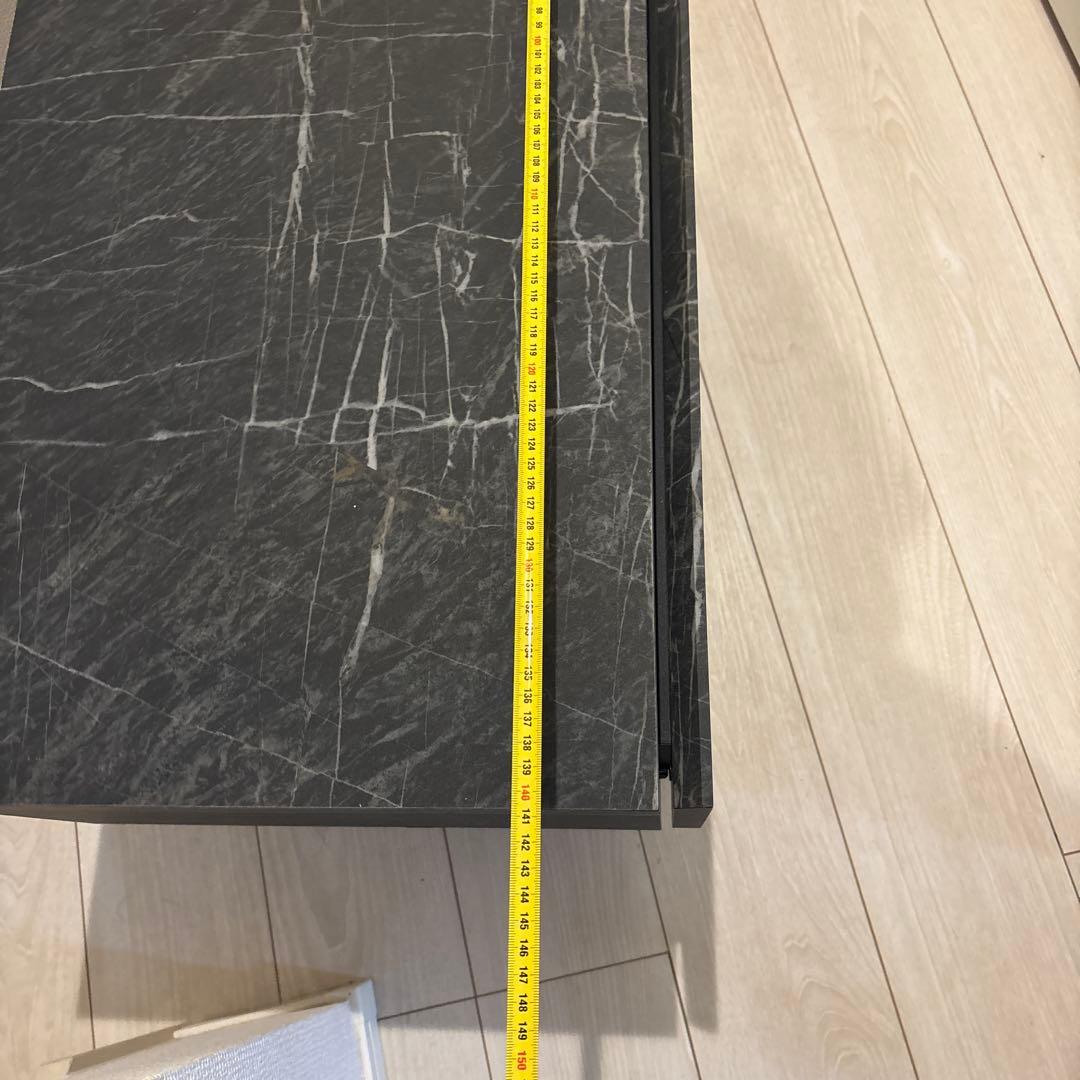 黒色マーブル調テレビ台 引き出し付き140cm