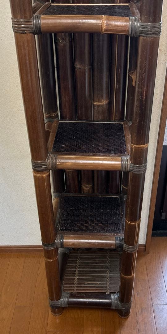 アジアン　オシャレインテリア　バンブーラック　5段　アジアン