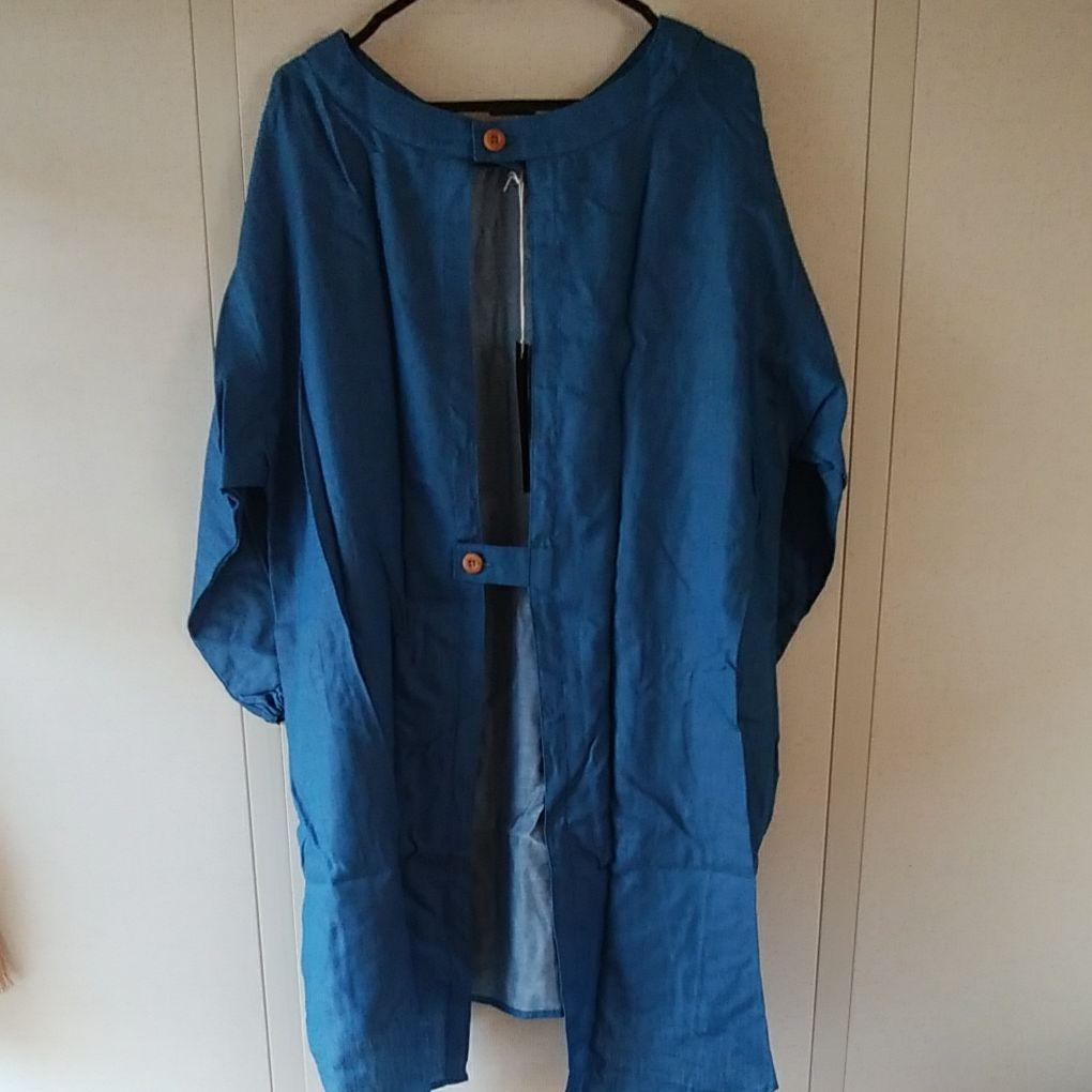 やわらかデニムの割烹着 ハンドメイド